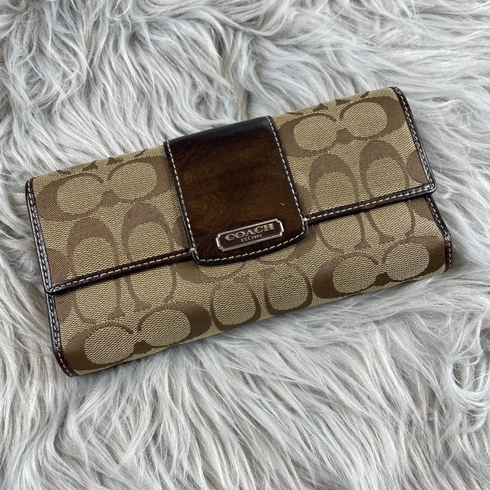 Coach Signature Checkbook Wallet